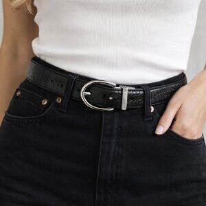 Lauren Ralph Lauren Reversible Leather Belt Black Croc / Brown Unisex